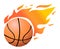 Vector Flaming Basketball