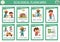 Vector flash cards set with kids caring of environment. Ecological English language game. Eco awareness flashcards for children.