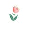 Vector flat abstract tulip flower icon