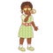 Vector flat african black girl whistling