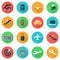 Vector flat airport icons set