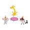 Vector flat animals party set isolated