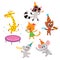 Vector flat animals party set isolated