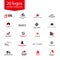 Vector flat architecture company logo collection.