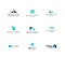 Vector flat architecture company logo collection.