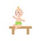 Vector flat baby infant with nipple and diaper