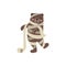 Vector flat bear mummy wrapped in toilet paper