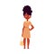 Vector flat black african woman dissatisfied angry