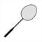 Vector flat black badminton racket