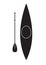 Vector flat black canoe with paddle icon