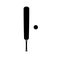 Vector flat black cricket bat and ball icon
