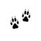 Vector flat black foot prints of wolf or dog steps