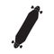 Vector flat black long board longboard on white