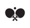 Vector flat black ping pong cross rackets and ball