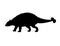 Vector flat black silhouette of ankylosaurus