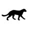 Vector flat black silhouette of leopard panther