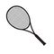 Vector flat black tennis racket silhouette