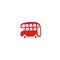 Vector flat british duble decker red bus isolated