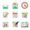 Vector flat business icons with time management and calendar.