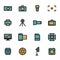 Vector flat camera icons set