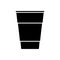 Vector flat cartoon black disposable cup
