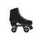 Vector flat cartoon black icon logo roller skate on white background