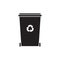 Vector flat cartoon black Recycle Bin