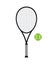 Vector flat cartoon colored tennis racket and ball