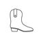 Vector flat cartoon cowboy boot