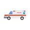 Vector flat cartoon emergency ambulance car