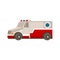 Vector flat cartoon emergency ambulance car