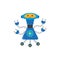 Vector flat cartoon funny male boy robot