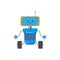 Vector flat cartoon funny male boy robot