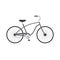 Vector flat cartoon gray cruise bicycle icon logo on white background