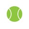 Vector flat cartoon green colored tennis ball
