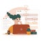 Vector flat cartoon illustration. The girl plans to solve the problem. The product manager makes plans