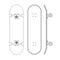Vector flat cartoon line set of skateboard