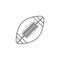 Vector flat cartoon outline American football ball