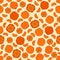 Vector flat cartoon seamless pattern with outline. Orange with pulp slices