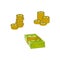 Vector flat cash money pile, stack, gold coin set
