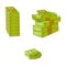 Vector flat cash money pile, stack set