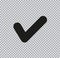 Vector flat check mark icon black on transparent background