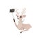 Vector flat christmas reindeer making selfie