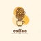 Vector flat coffee logo sample.