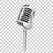 Vector flat color hand draw sketch of classic microphone at transparent effect background