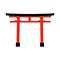 Vector Flat Color Shinto Icon - Japanese Red Torii Gate.