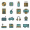 Vector flat computer icons set