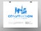 Vector flat construction company emblem isolated on hanging white poster.