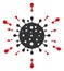 Vector Flat Coronavirus Particles Icon