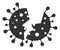 Vector Flat Damaged Coronavirus Icon